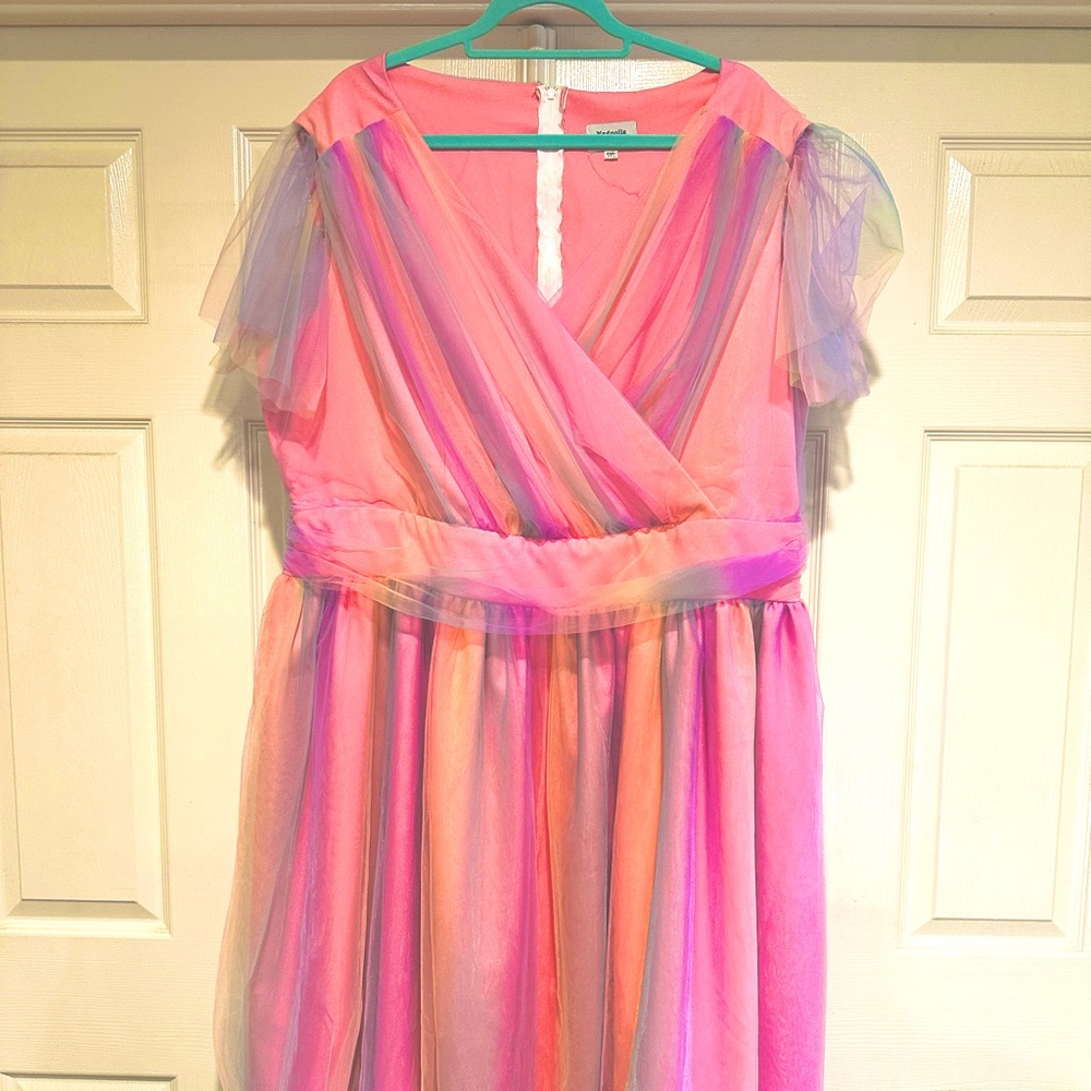 Unique Vintage Magnolia Place Rainbow Tulle Dress - 5XL